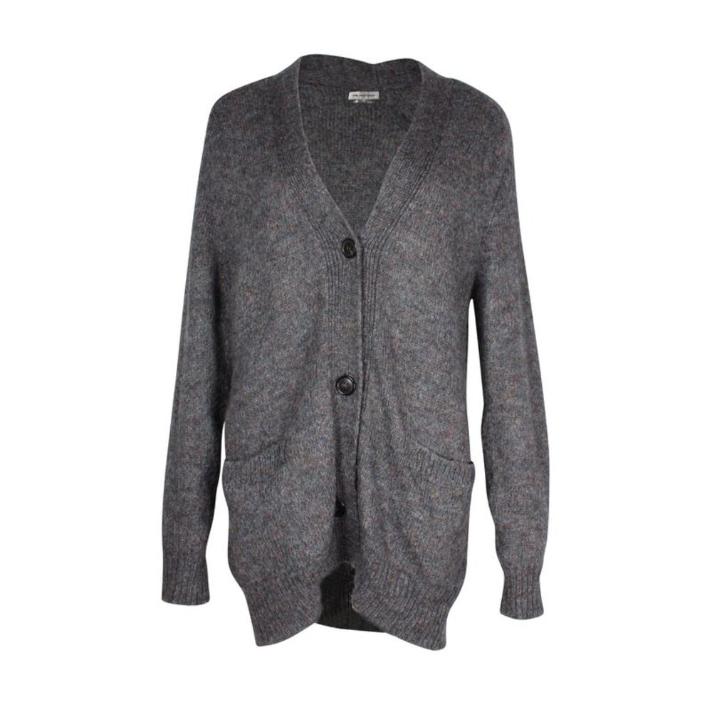 Isabel Marant Oversized V Neck Cardigan in Grey Mohair